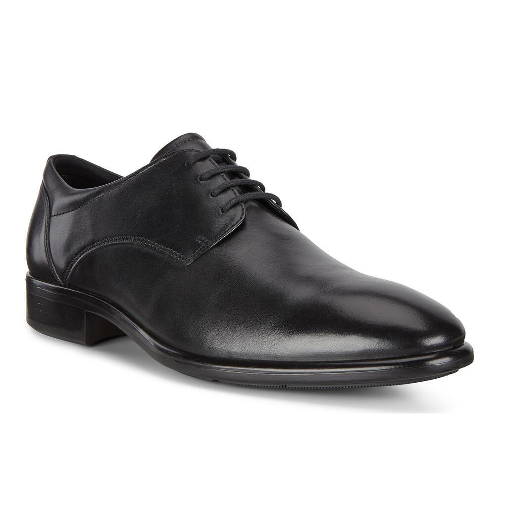 Ecco Citytray Traditional Mens Derby Shoes In Black Sale - India JEG-436875